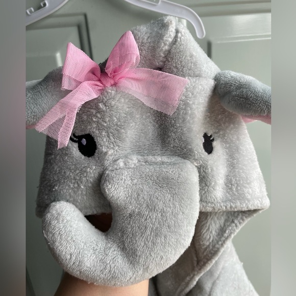 Baby Girl Infant Bath Lounge Robe Soft Cozy Elephant 0-9 months - Picture 4 of 4